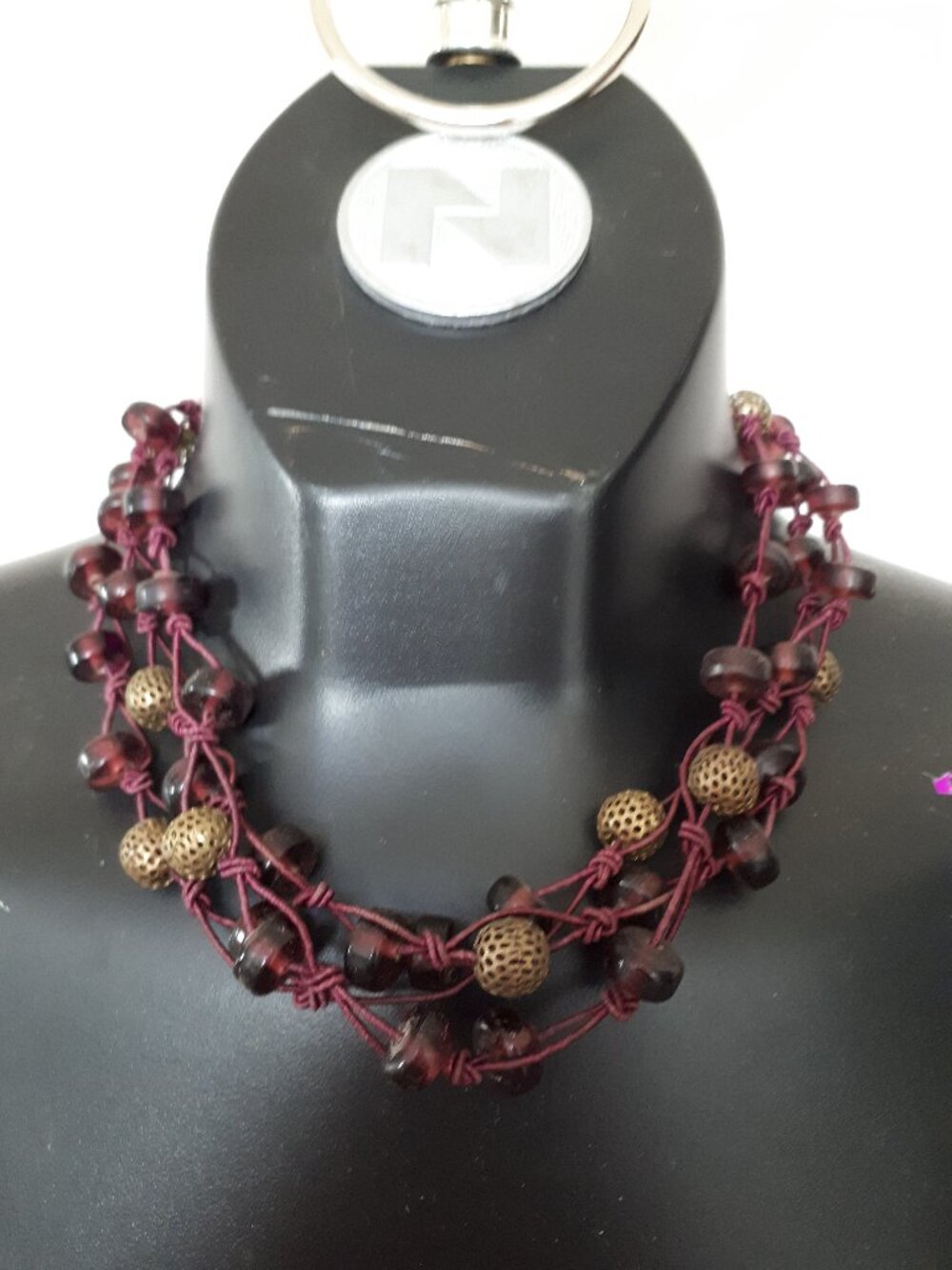Choker - Deep Purple/Maroon and Gold beadwork - Beautiful